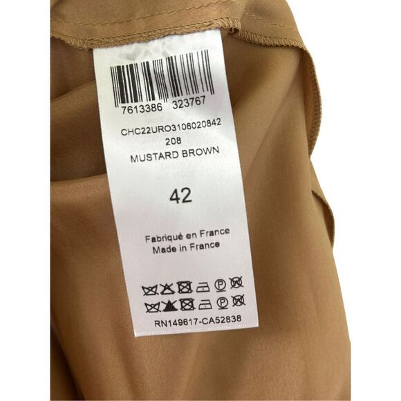 Chloé Silk-Cashmere Blend Gauze Maxi Tank Dress Women’s Mustard Brown Size 42 - Picture 8 of 11